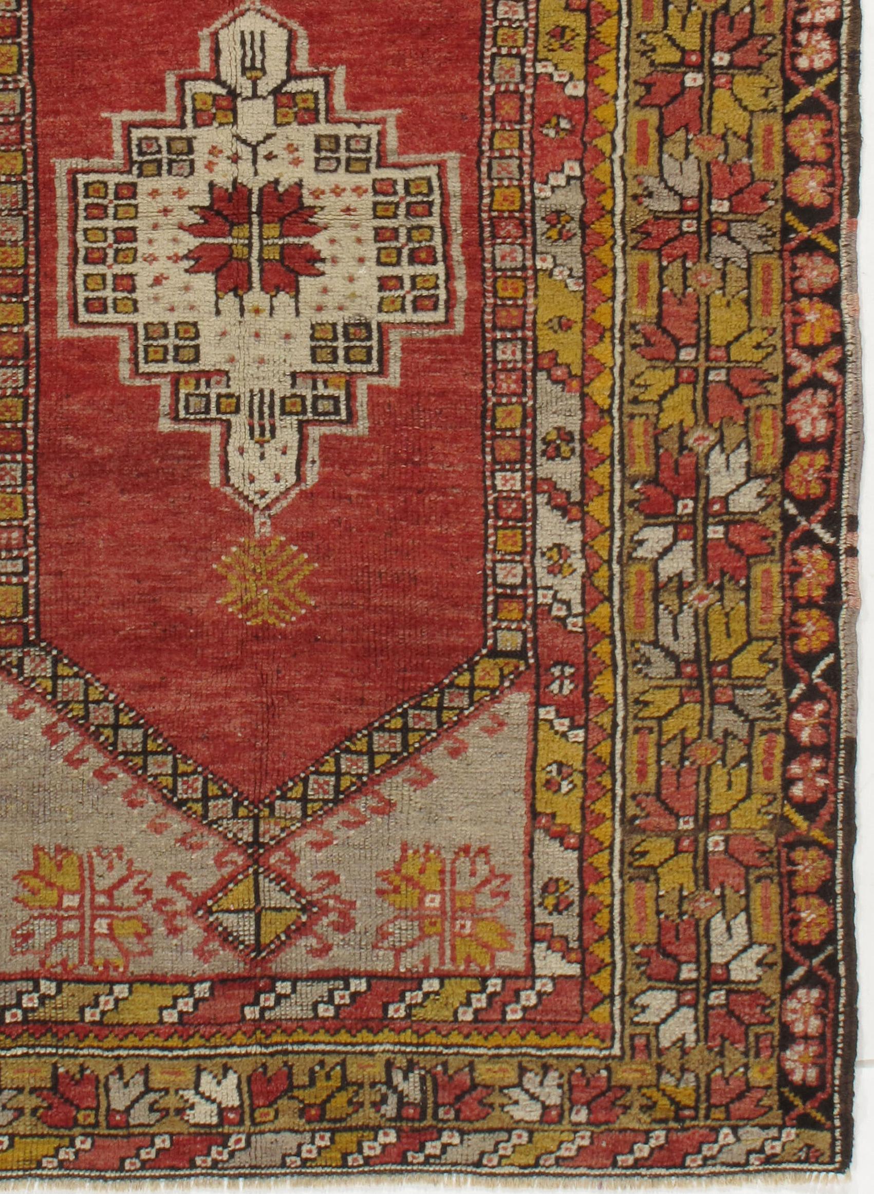 Vintage Rot Türkisch Oushak Teppich 3'5 X 5'1 im Angebot 2