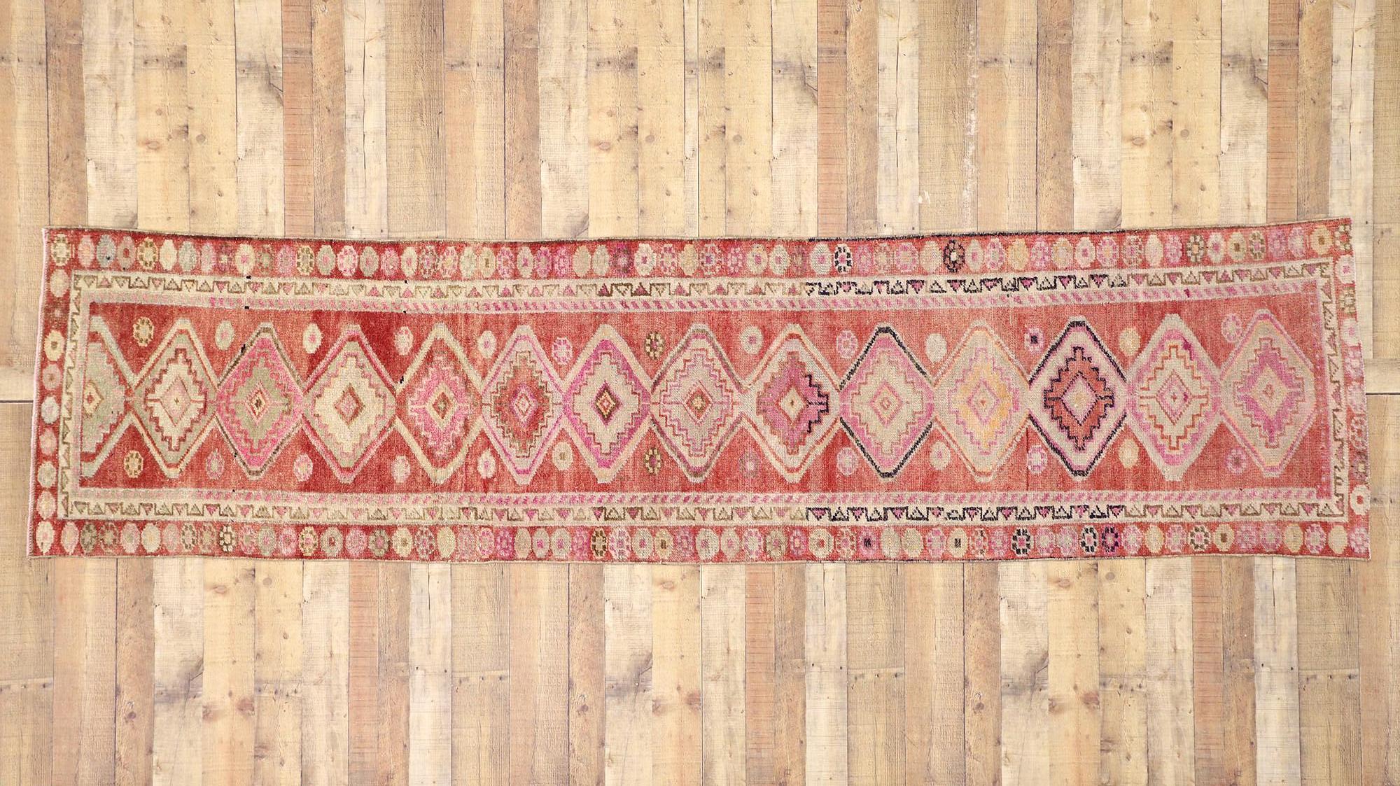Vintage Red Turkish Oushak Rug Carpet Runner For Sale 2