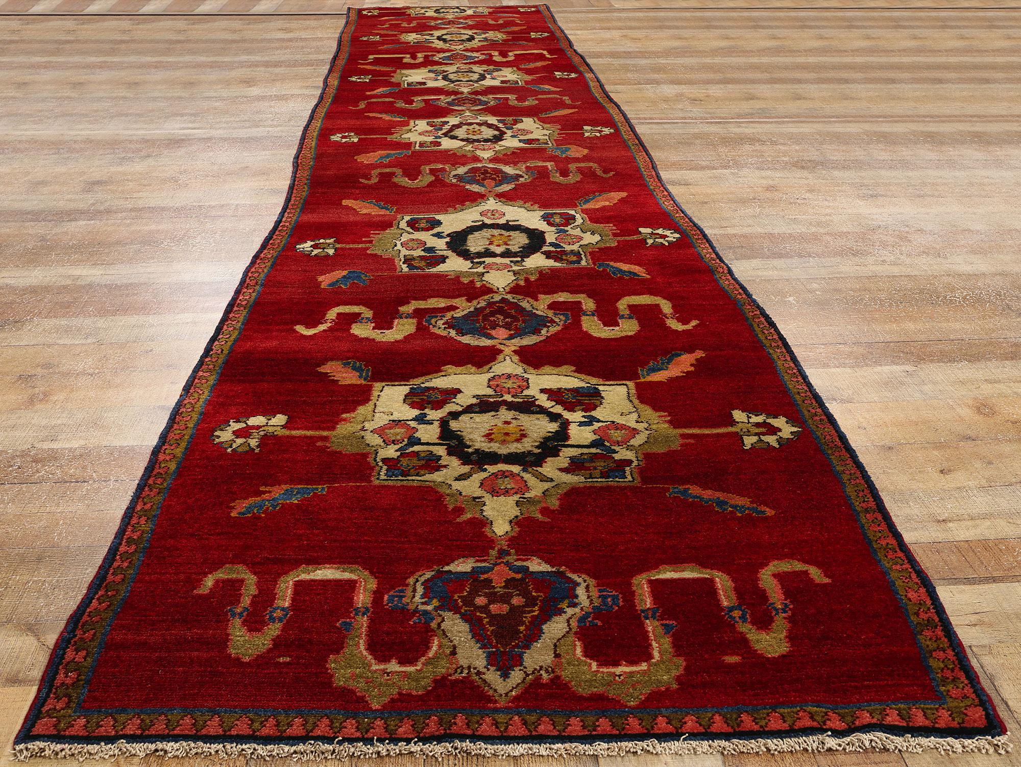 Alter roter türkischer Oushak-Teppich  (Handgeknüpft) im Angebot