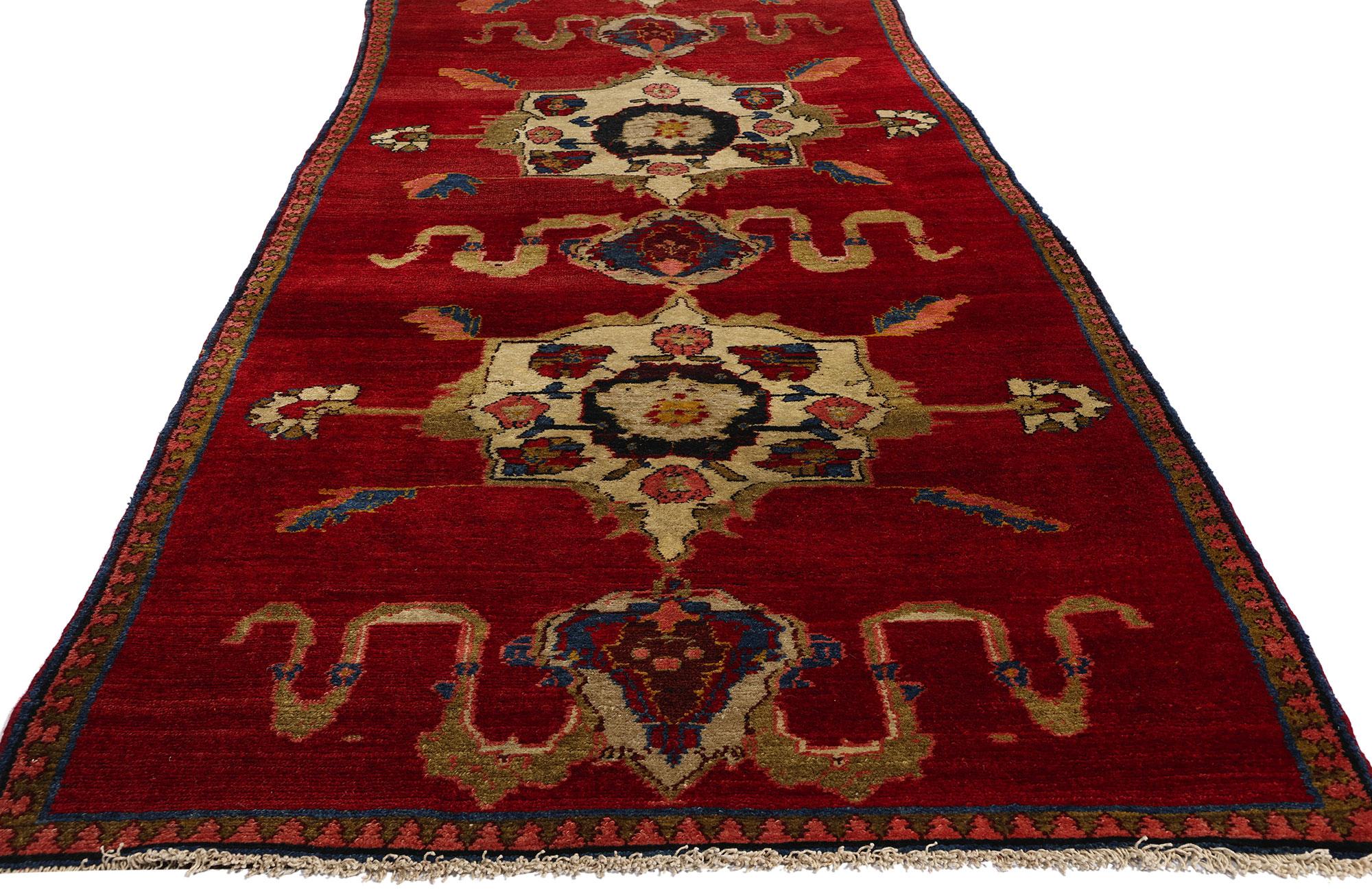 20th Century Vintage Red Turkish Oushak Rug  For Sale