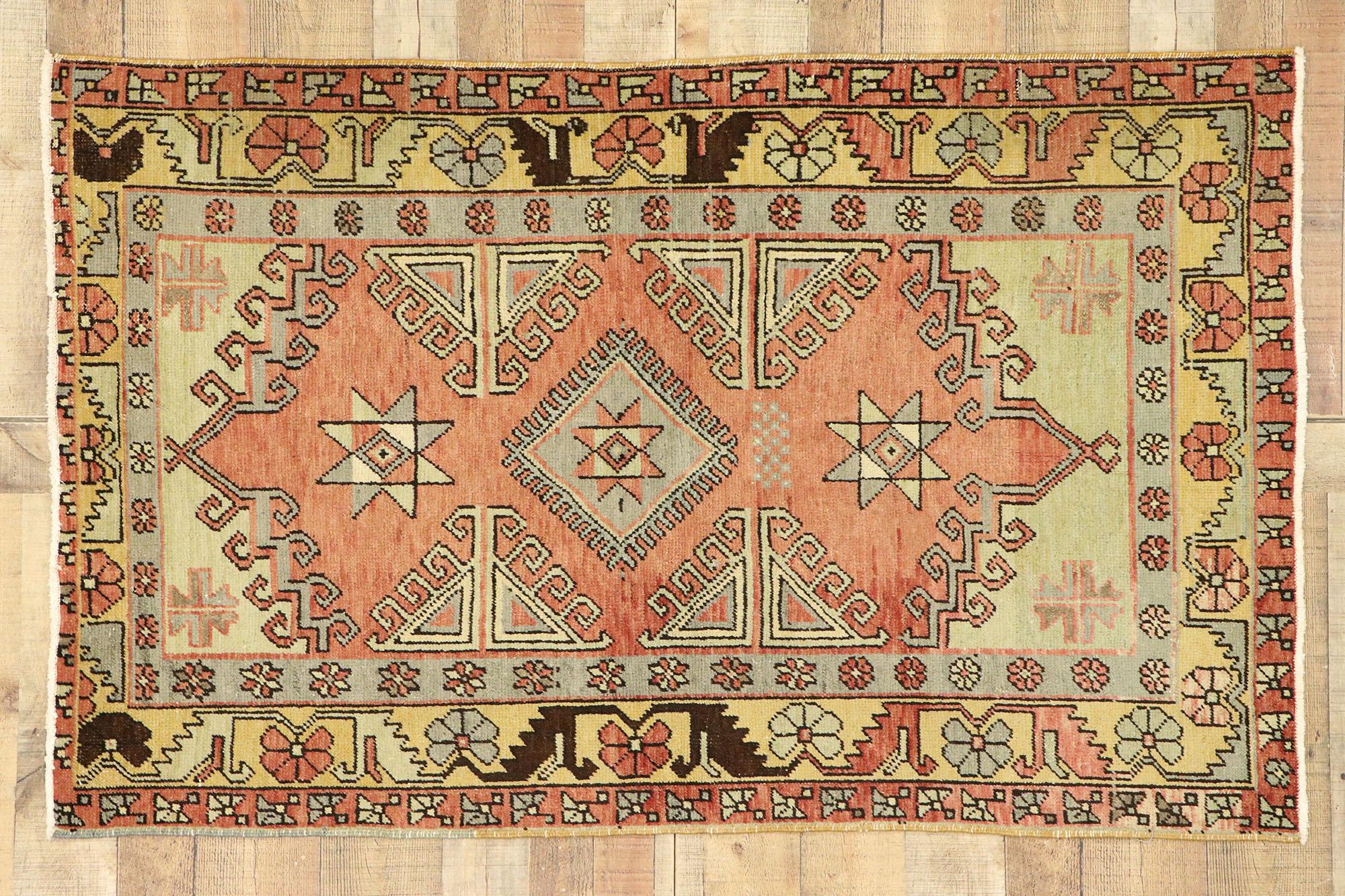 Tappeto Oushak turco degli anni '60 con stile moderno in vendita 1