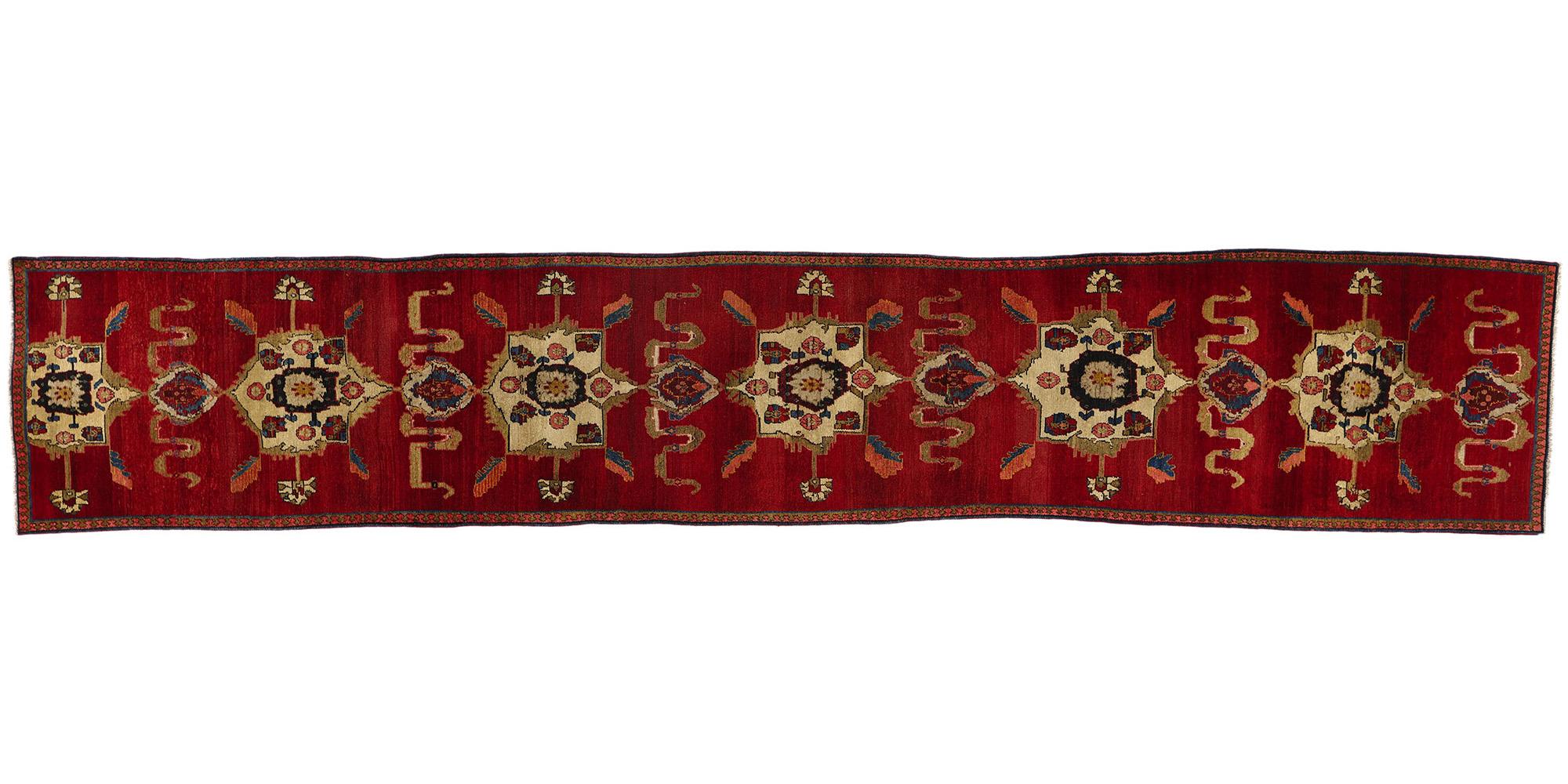 Vintage Red Turkish Oushak Rug  For Sale 2