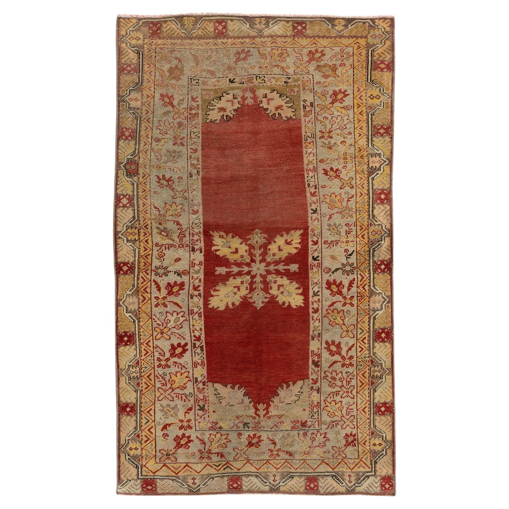 Vintage Red Turkish Oushak Rug
