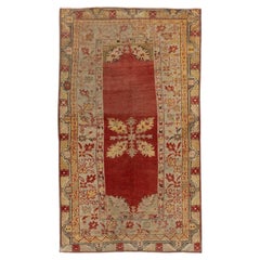 Vintage Red Turkish Oushak Rug