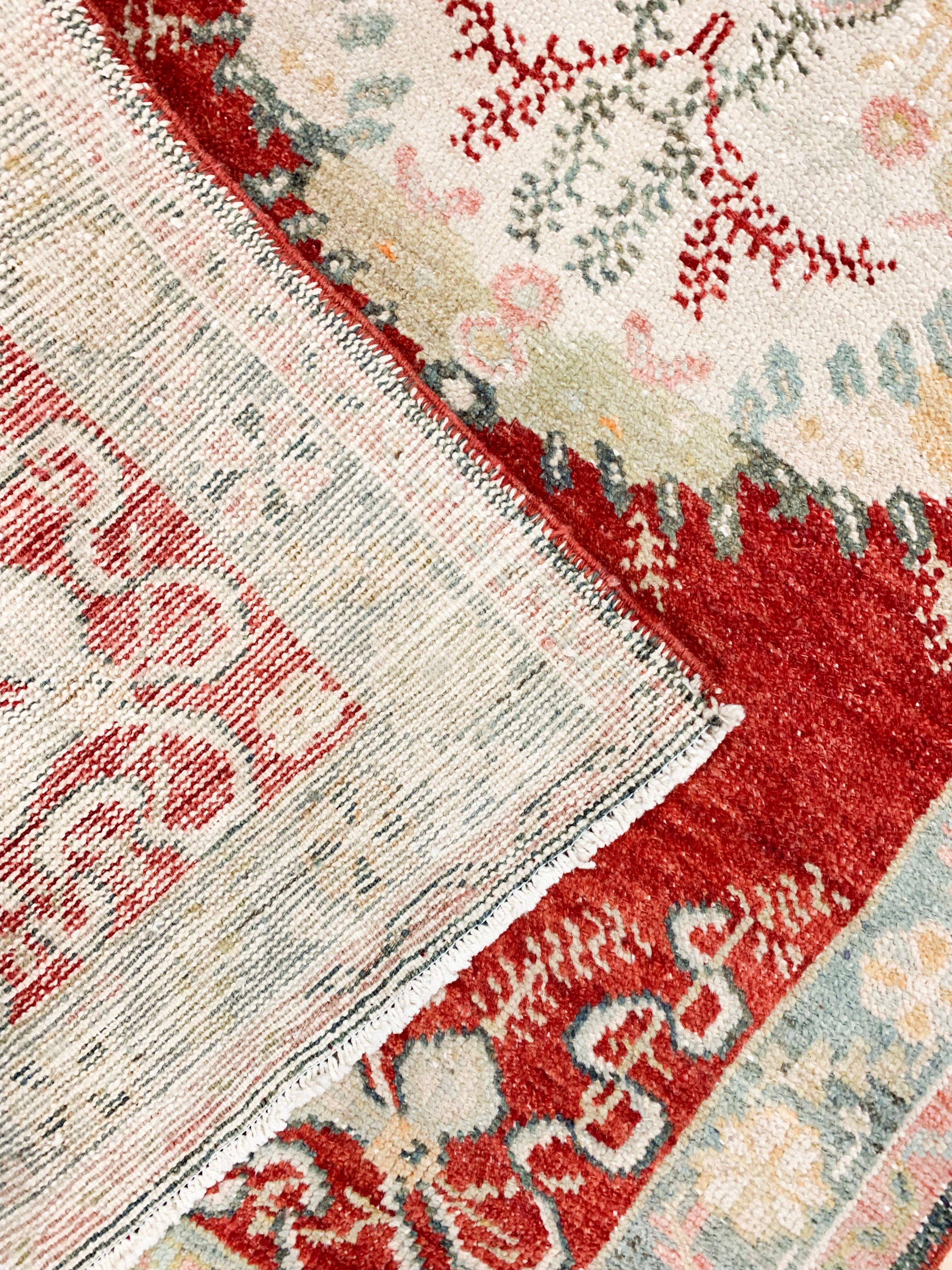 Tappeto Runner Oushak rosso vintage, 2'11 x 11'5 in vendita 2