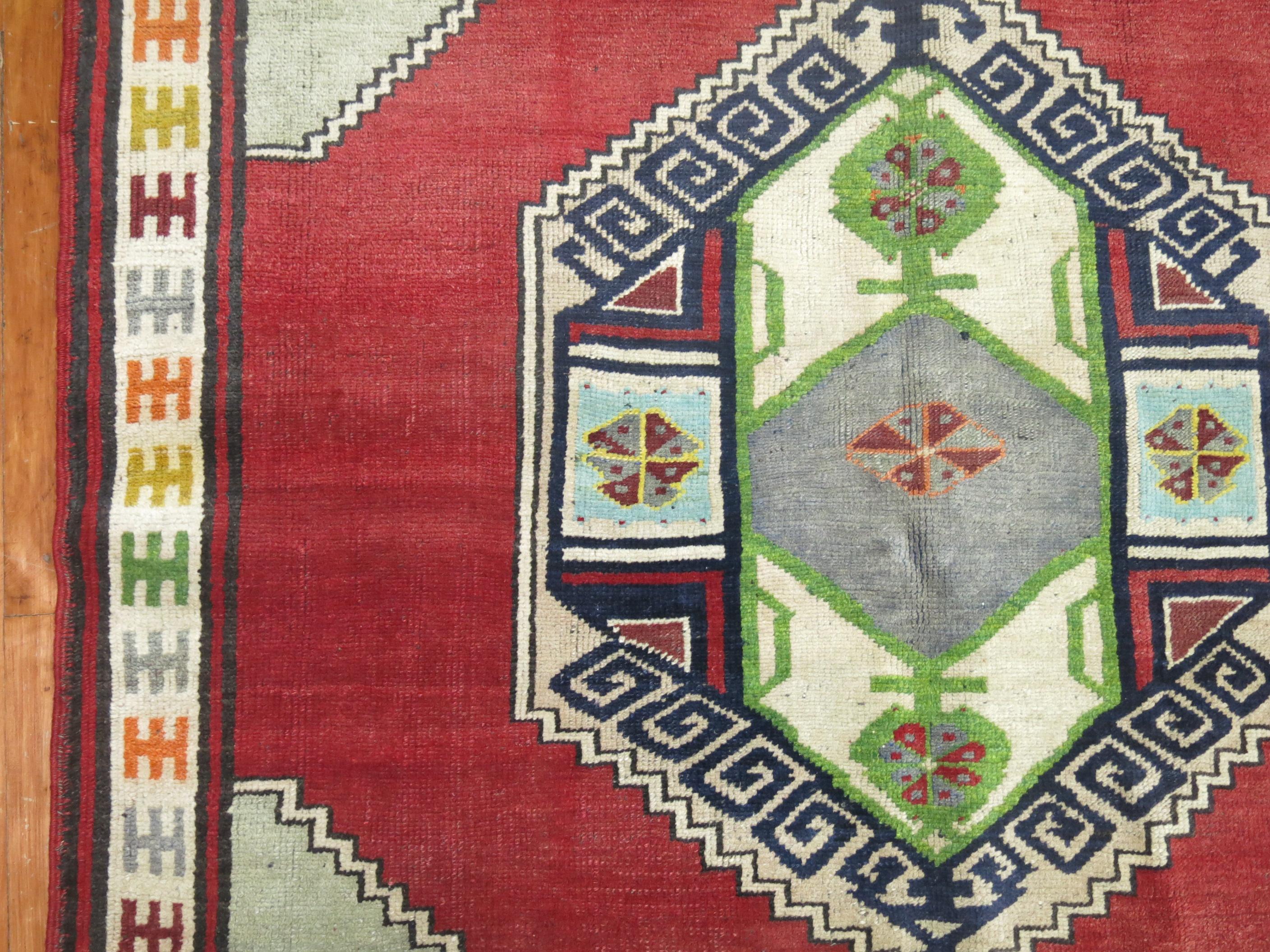 Islamique Tapis de prière turc rouge vintage en vente