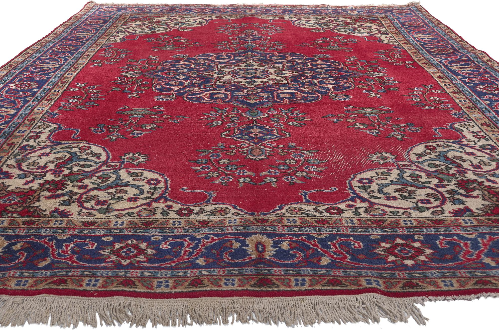 Türkischer Sparta-Teppich in Rot, raffinierte Eleganz trifft auf traditionelle Sensibilität (Tabriz) im Angebot