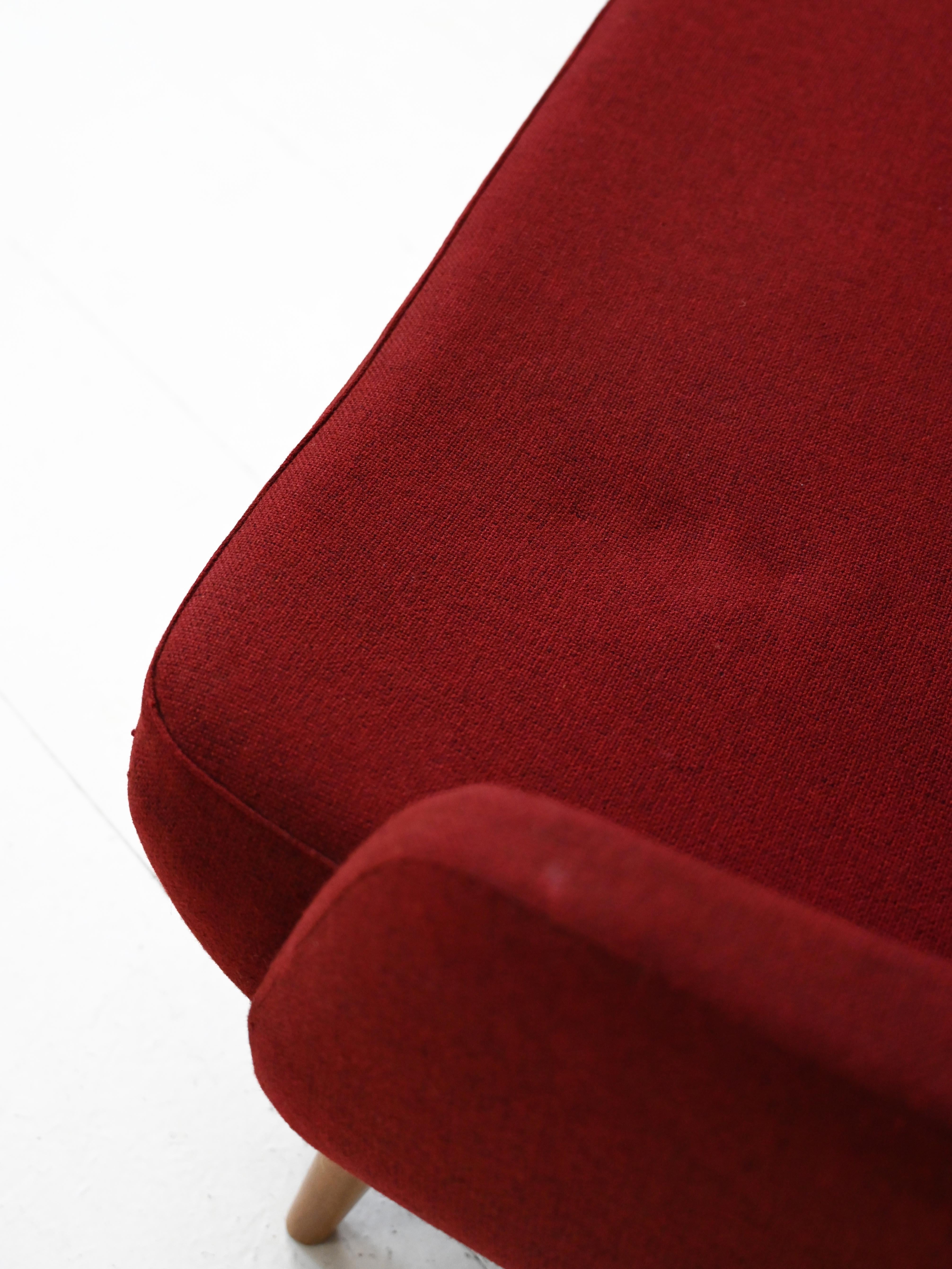 Fabric Vintage Red Two-Seater Sofa