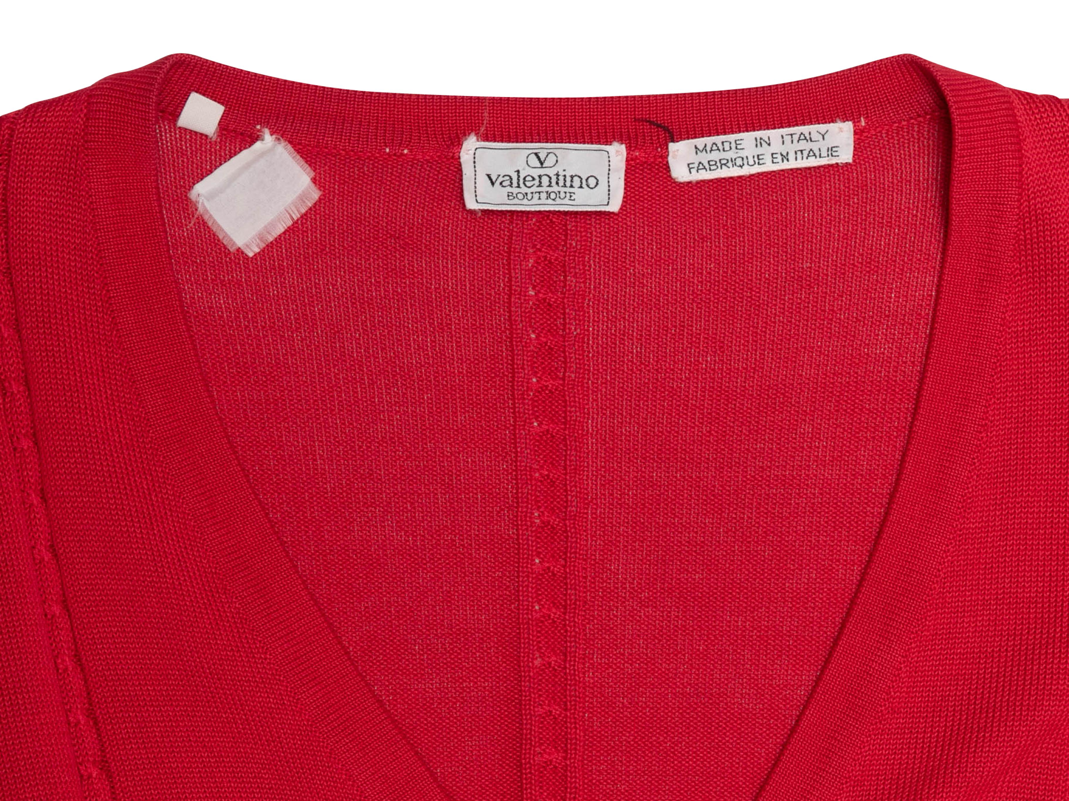 Women's Vintage Red Valentino Boutique V-Neck Cardigan Size US M For Sale