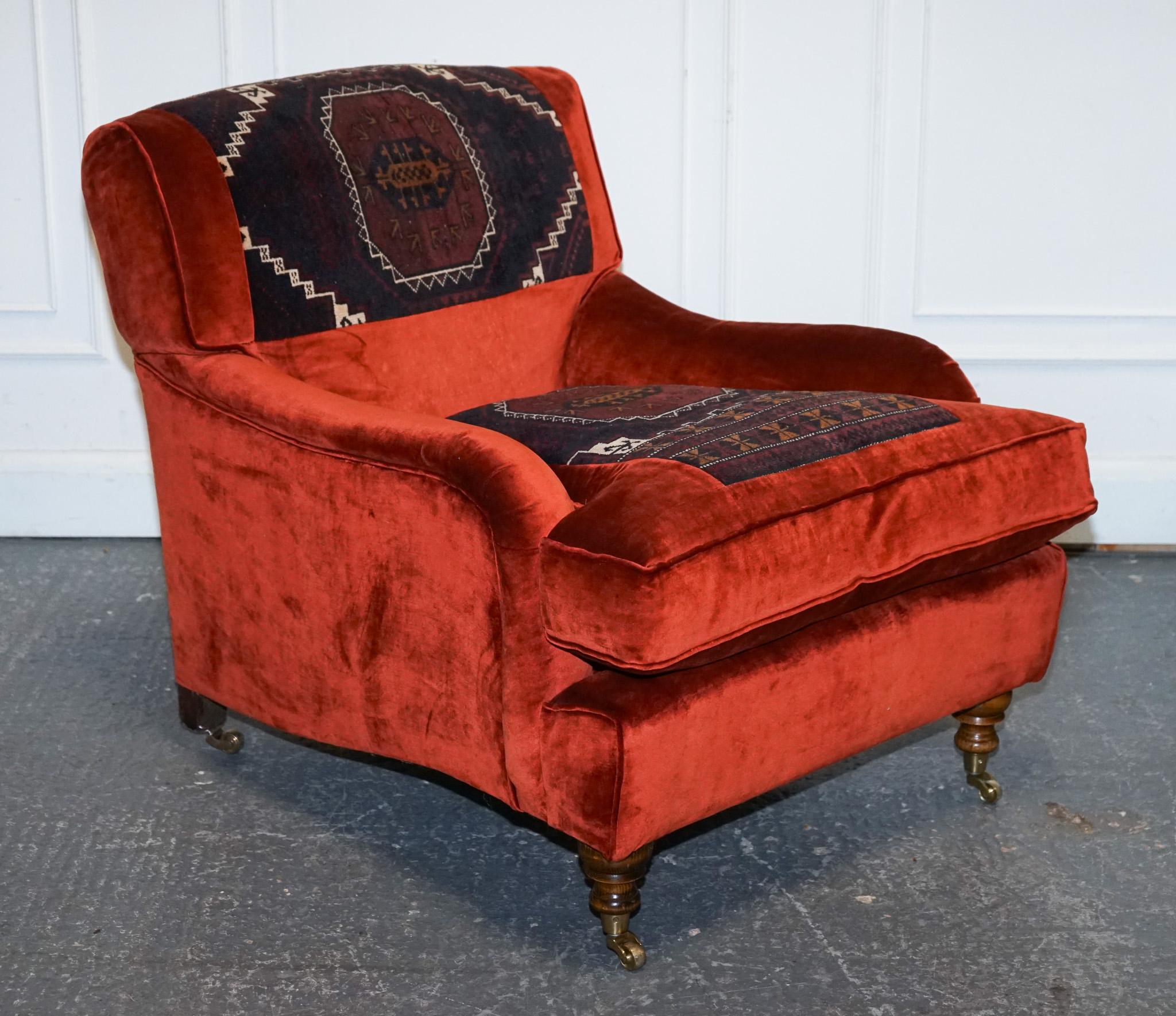 
Antiques of London



We are delighted to offer for sale this Vintage Red Velvet Armchair.

 A bold and eclectic statement piece that is a striking fusion of luxurious comfort and vibrant cultural artistry. Its form draws inspiration from the