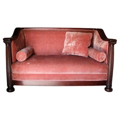 Vintage Red Velvet Settee