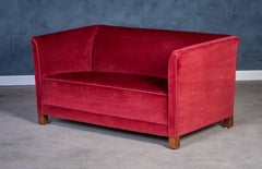 Vintage Red Velvet Sofa, 1950s Vintage Red Velvet Sofa, 1950s 4 Vintage Red Vel