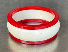 Vintage Red & White Bangle Set