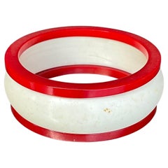 Set de pulseras vintage rojas y blancas