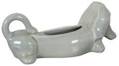 Vintage Red Wing Pottery 1342 Dachshund Planter Jardiniere Flower Pot Celadon