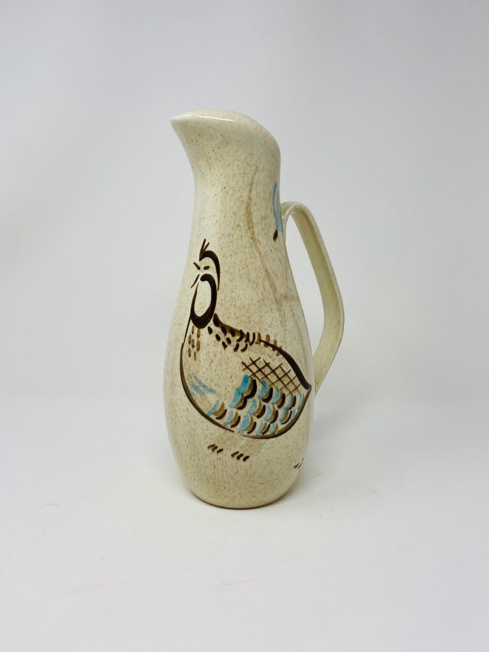 Mid-Century Modern Vintage Red Wing Pottery Carafe Pitcher For Sale