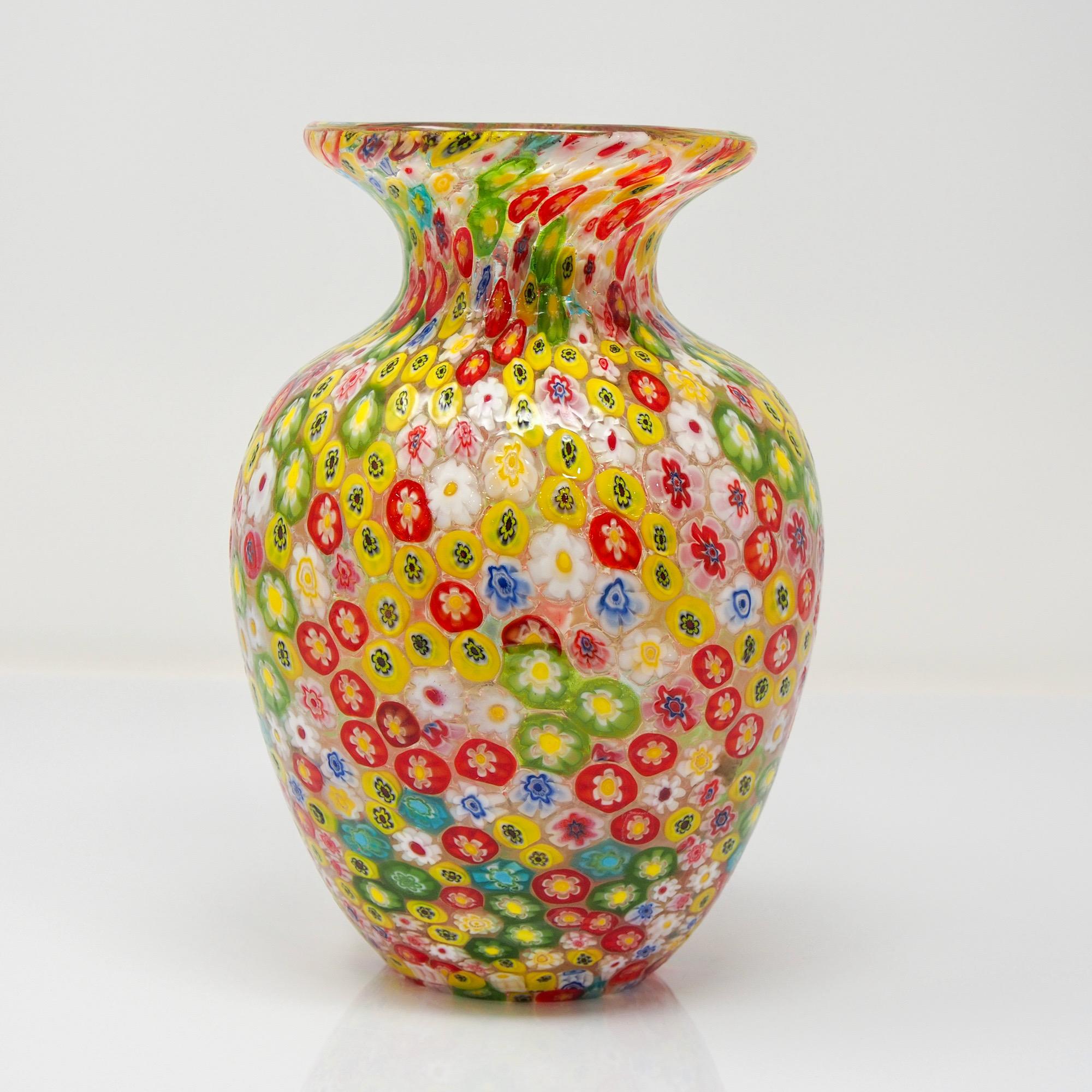 murano millefiori vase