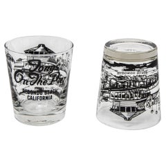 Vintage Redondo Beach California Tony’s Restaurant Cocktail Glasses 1960s