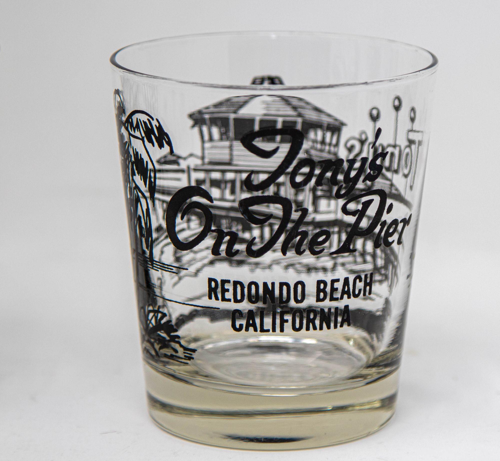 XX secolo Bicchieri da cocktail vintage Redondo Beach California Tony's Restaurant 1960s in vendita