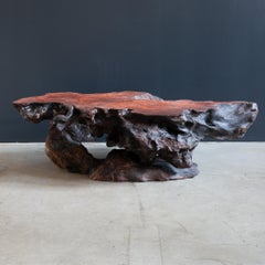 Vintage Redwood Burl Live Edge Coffee Table circa 1960