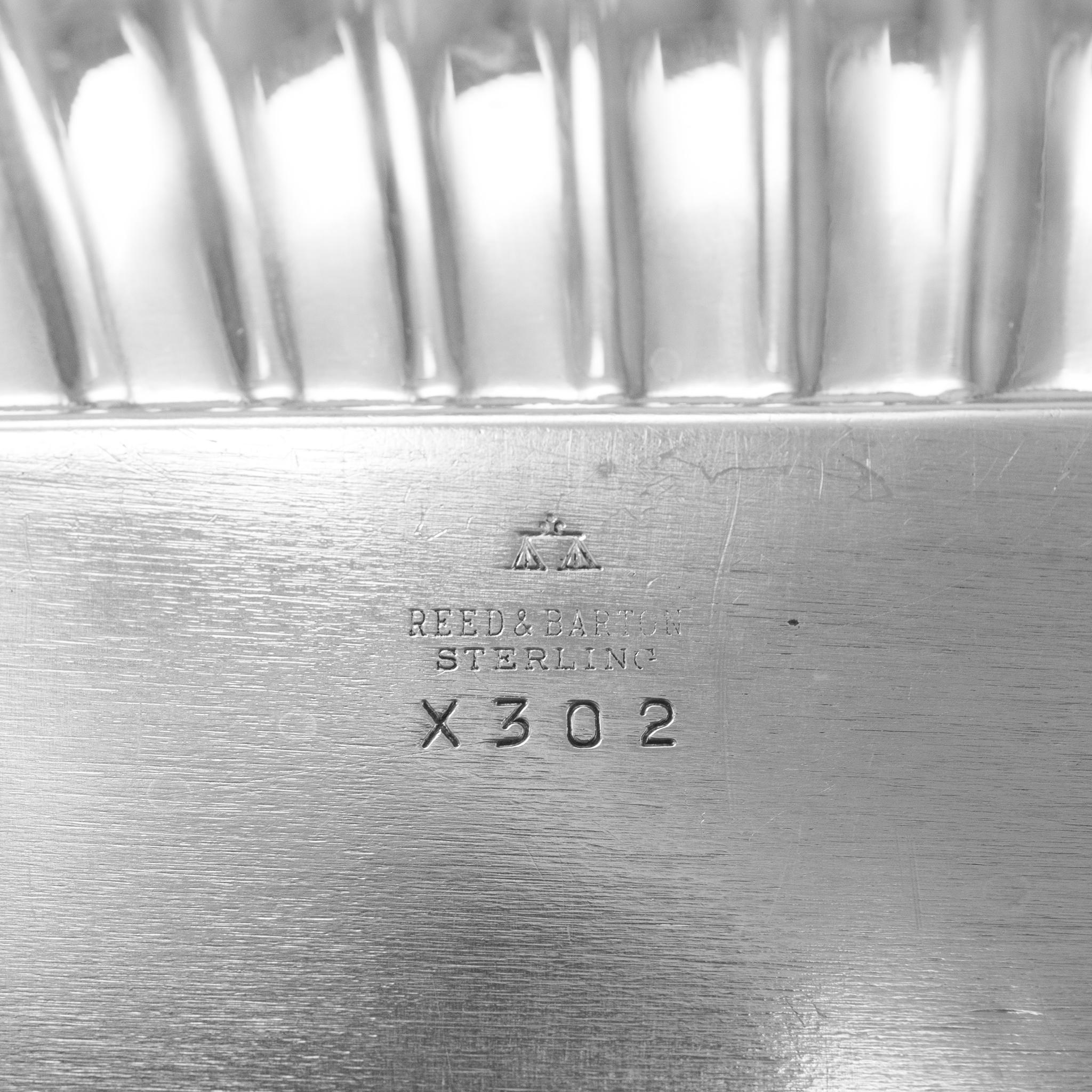 Plateau rectangulaire texturé et poli en argent sterling 925 Reed and Barton Unisexe en vente