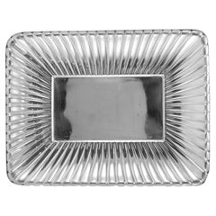 Vintage Reed and Barton 925 Sterling Silver Textured & Polished Rectangular Tray