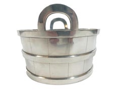 Vintage Reed and Barton Silver Plate Ice Bucket in the Form of a Staved Tub
