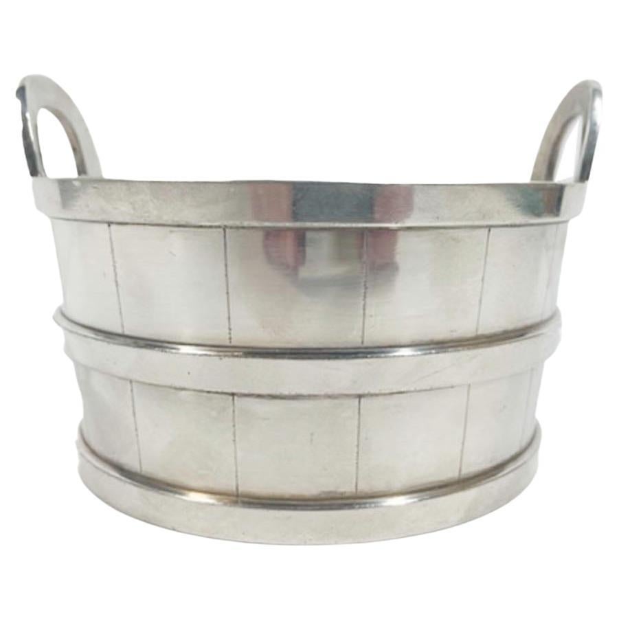 Vintage Reed and Barton Silver Plate Ice Bucket in the Form of a Staved Tub