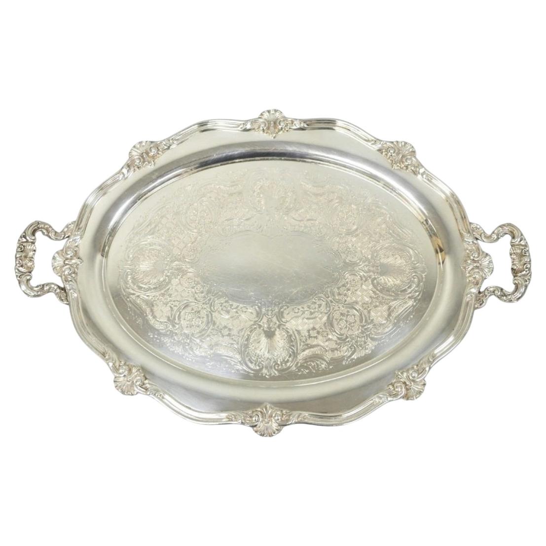 Pre-owned Reed & Barton Vintage  05600 Regent Victorian Silver Plated Serving Platter Tray In Beige