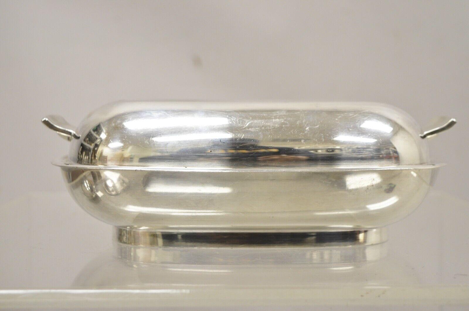 Vintage Reed & Barton 1149 Embassy Silver Plated Covered Vegetable Serving Dish. Circa Mid 20th Century. Measurements:  3.5