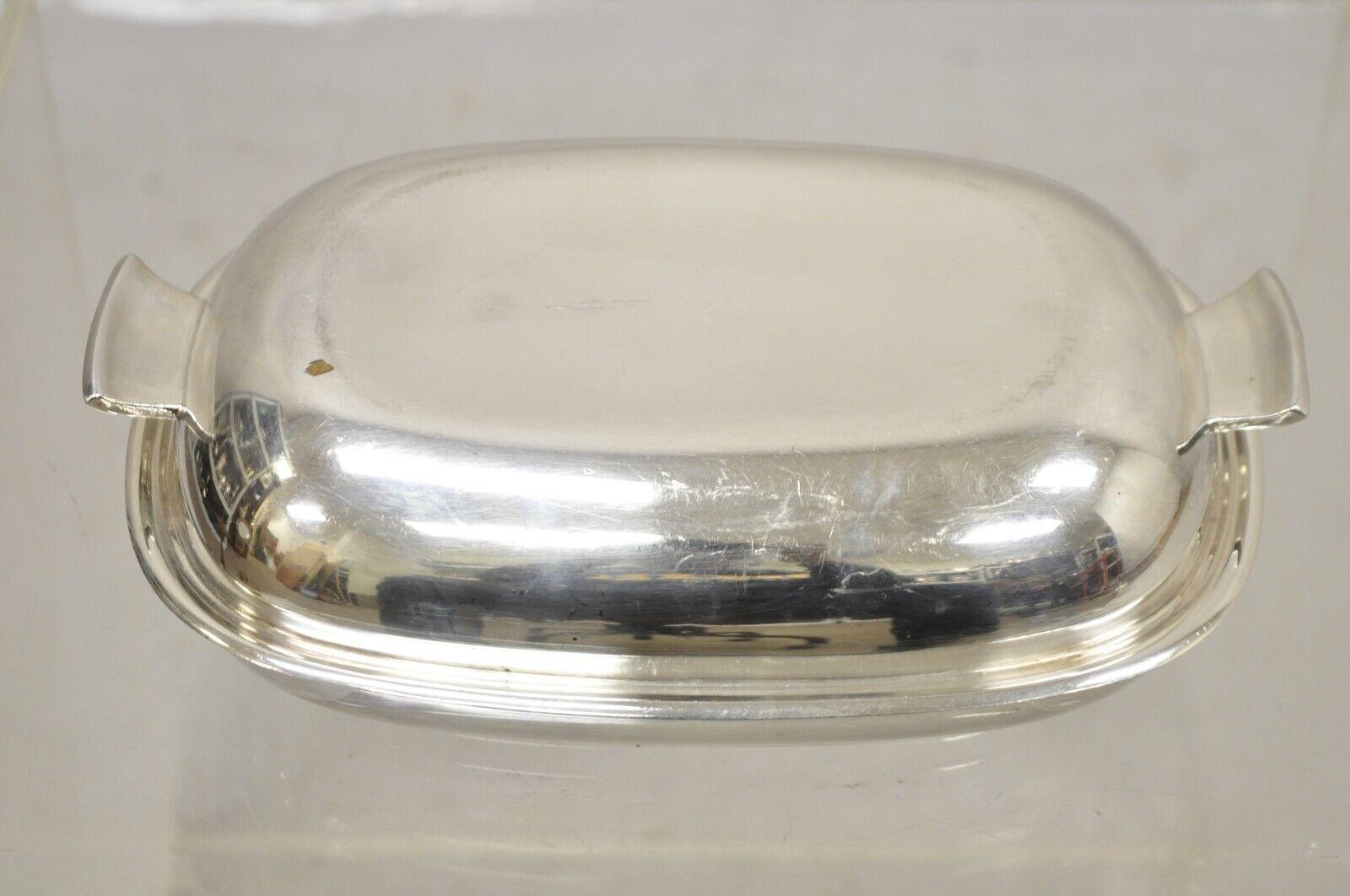 Vintage Reed & Barton 1149 Embassy Silver Plated Covered Vegetable Serving Dish For Sale 1