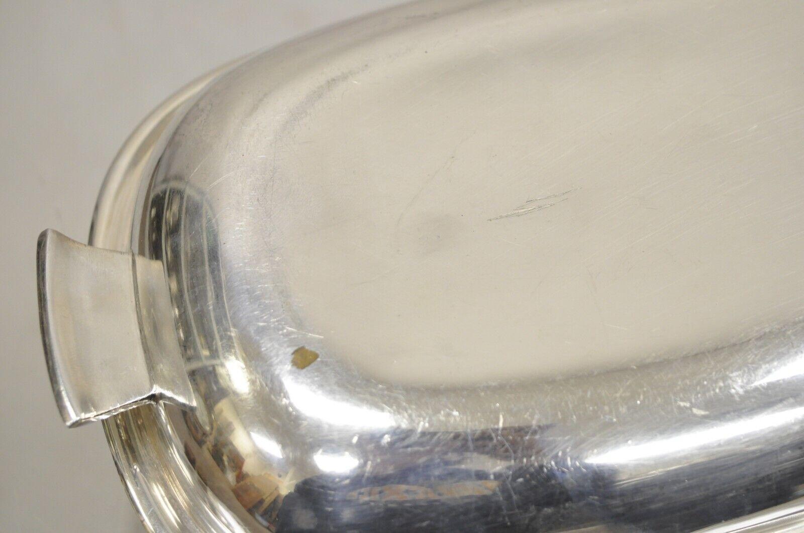 Vintage Reed & Barton 1149 Embassy Silver Plated Covered Vegetable Serving Dish For Sale 2