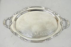 Vassoio da portata ovale vintage Reed & Barton del 1820, in stile vittoriano, placcato argento, da bar