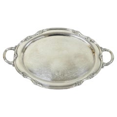 Vassoio da portata ovale vintage Reed & Barton del 1820, in stile vittoriano, placcato argento, da bar