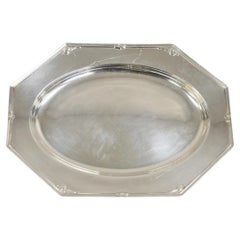 Bandeja octogonal chapada en plata de la época eduardiana Reed & Barton