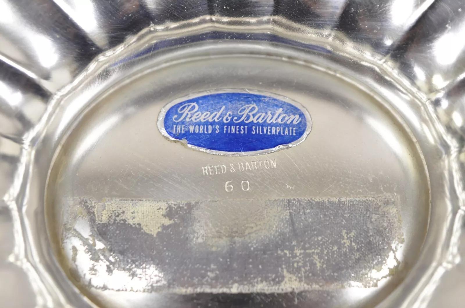 Frutero ovalado festoneado moderno vintage Reed & Barton bañado en plata en venta 1