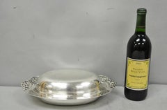 Fuente vintage para verduras con tapa «Nordic 1152» de Reed & Barton, chapada en plata