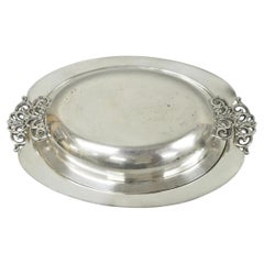 Fuente vintage para verduras con tapa «Nordic 1152» de Reed & Barton, chapada en plata
