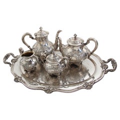 Vintage Reed & Barton Regent Hand Chased Tea and Coffee Set Service