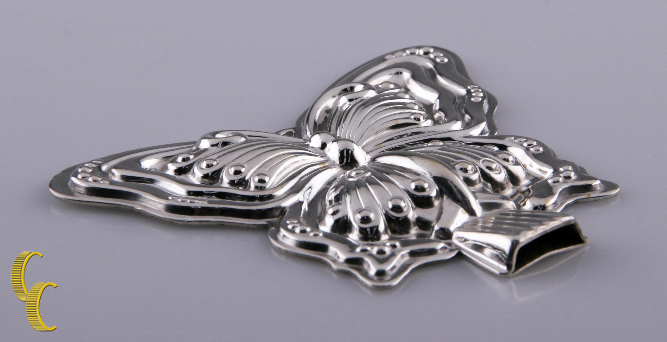 Art Nouveau Ciondolo a forma di fischietto a farfalla in argento Sterling Reed & Barton d'epoca in vendita