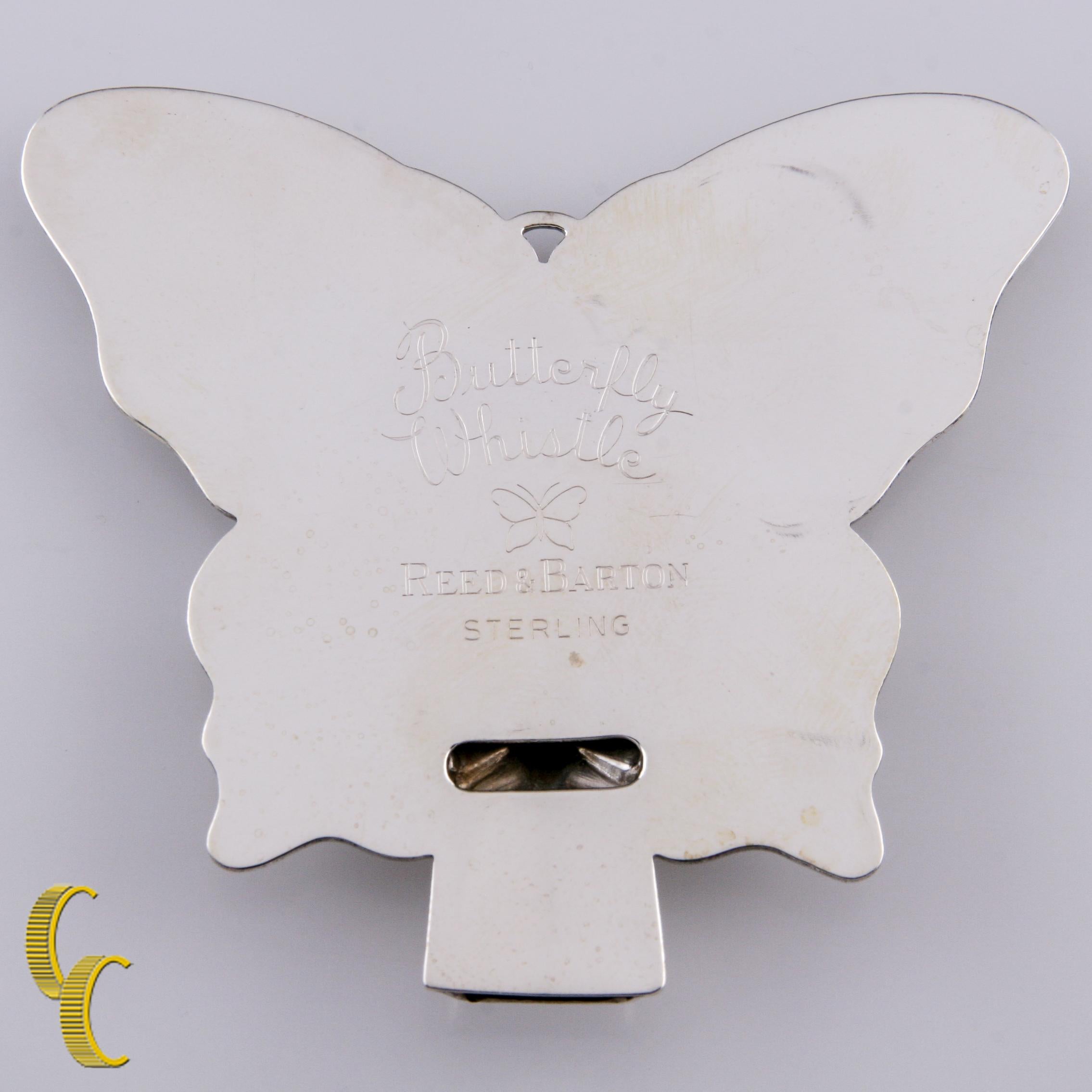 Ciondolo a forma di fischietto a farfalla in argento Sterling Reed & Barton d'epoca In condizioni buone in vendita a Van Nuys, CA