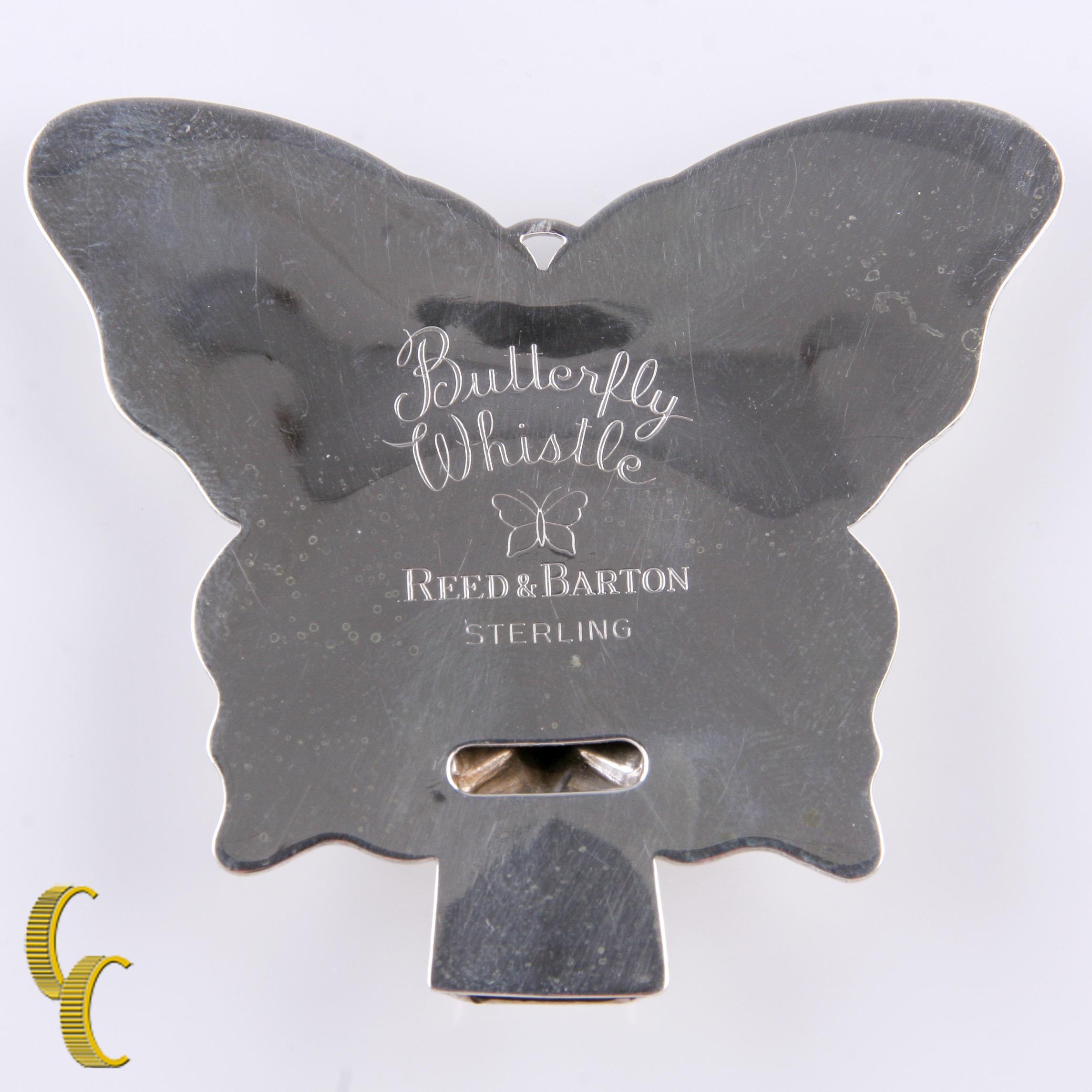da uomo o donna Ciondolo a forma di fischietto a farfalla in argento Sterling Reed & Barton d'epoca in vendita