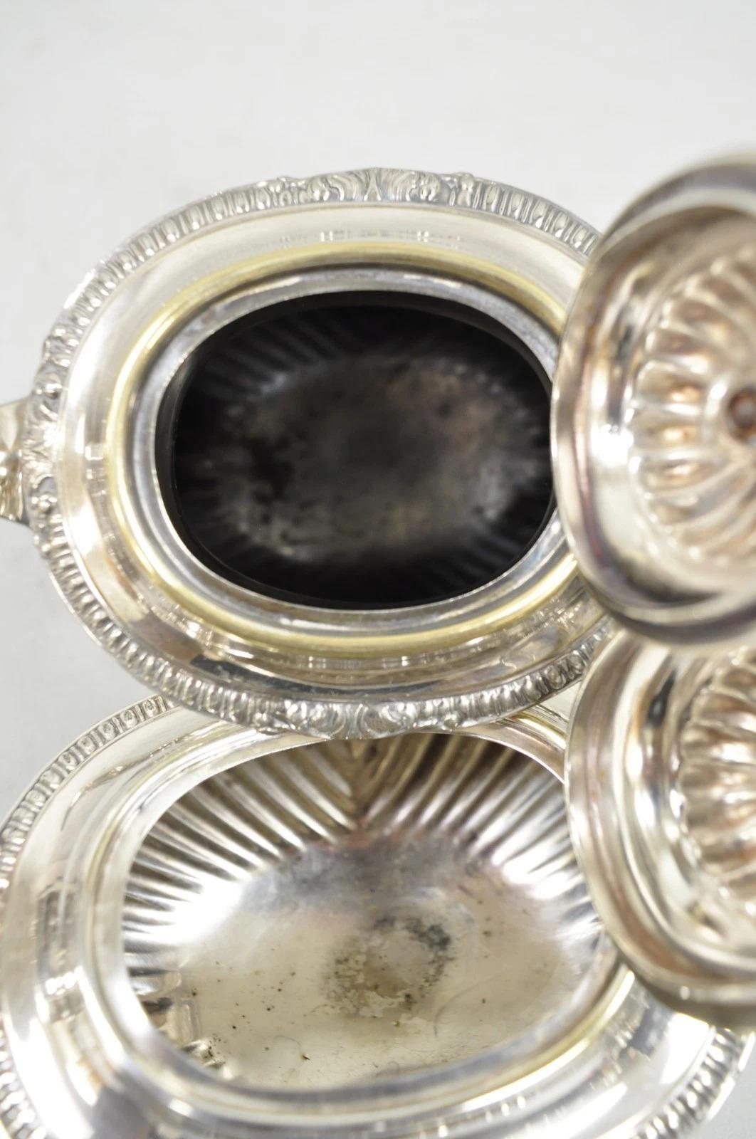 Vintage Reed & Barton Sulgrave Manor Edwardian Silver Plated Tea Set - 4 Pc Set For Sale 5