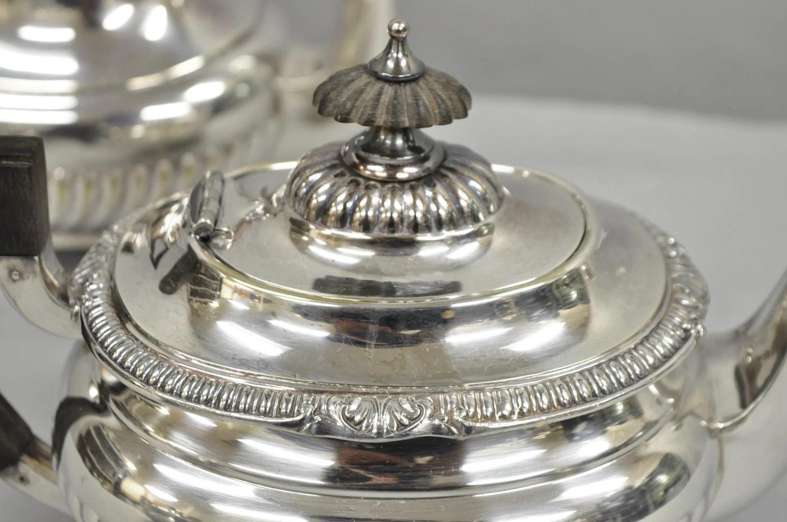 20th Century Vintage Reed & Barton Sulgrave Manor Edwardian Silver Plated Tea Set - 4 Pc Set For Sale