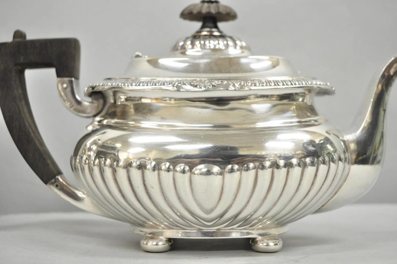 Vintage Reed & Barton Sulgrave Manor Edwardian Silver Plated Tea Set - 4 Pc Set For Sale 1