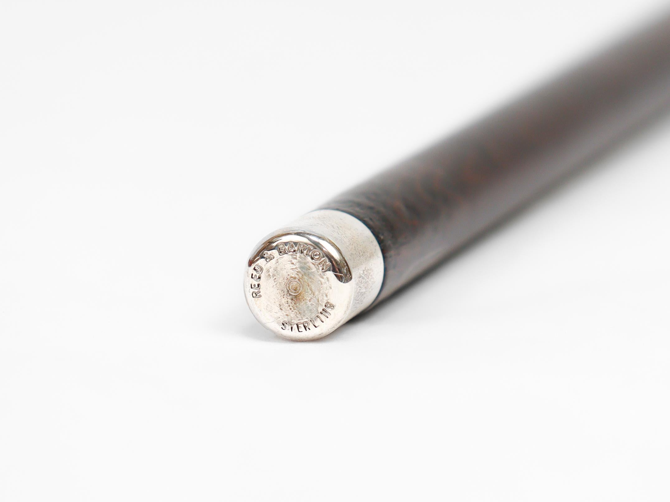 Reed & Barton d'epoca in legno e argento, bastone da jogging in vendita 4