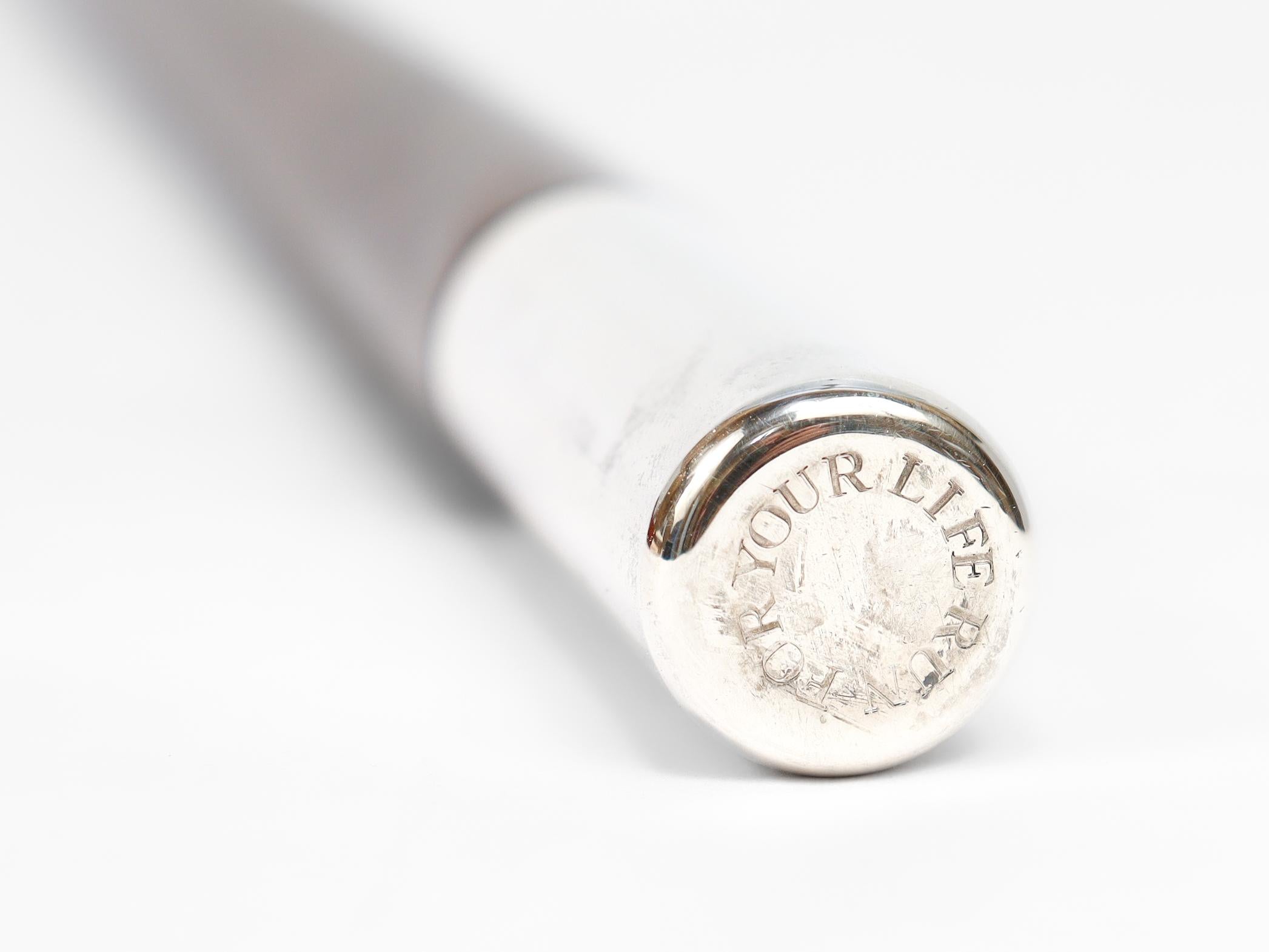 Reed & Barton d'epoca in legno e argento, bastone da jogging in vendita 1