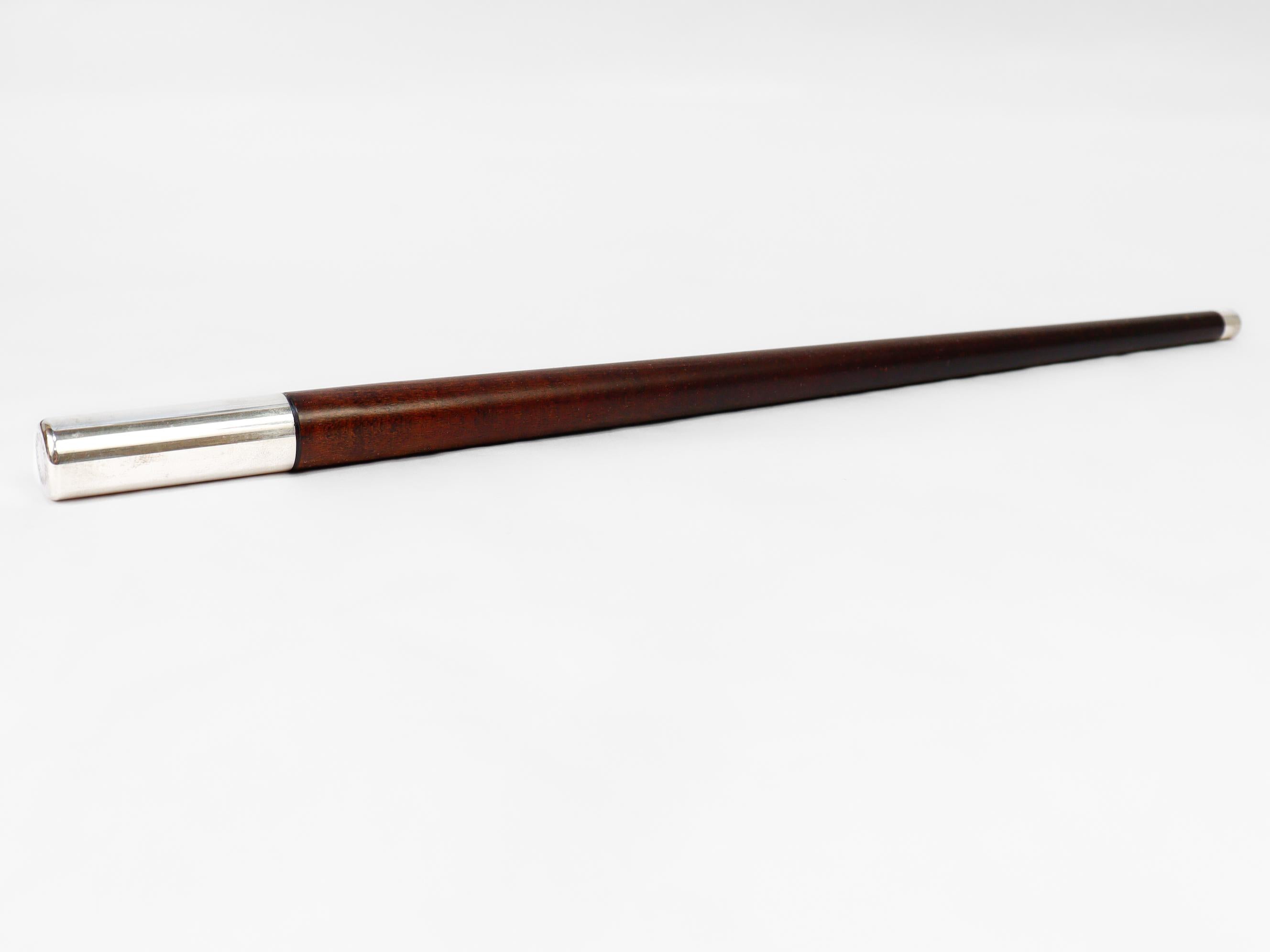 Reed & Barton d'epoca in legno e argento, bastone da jogging in vendita 2