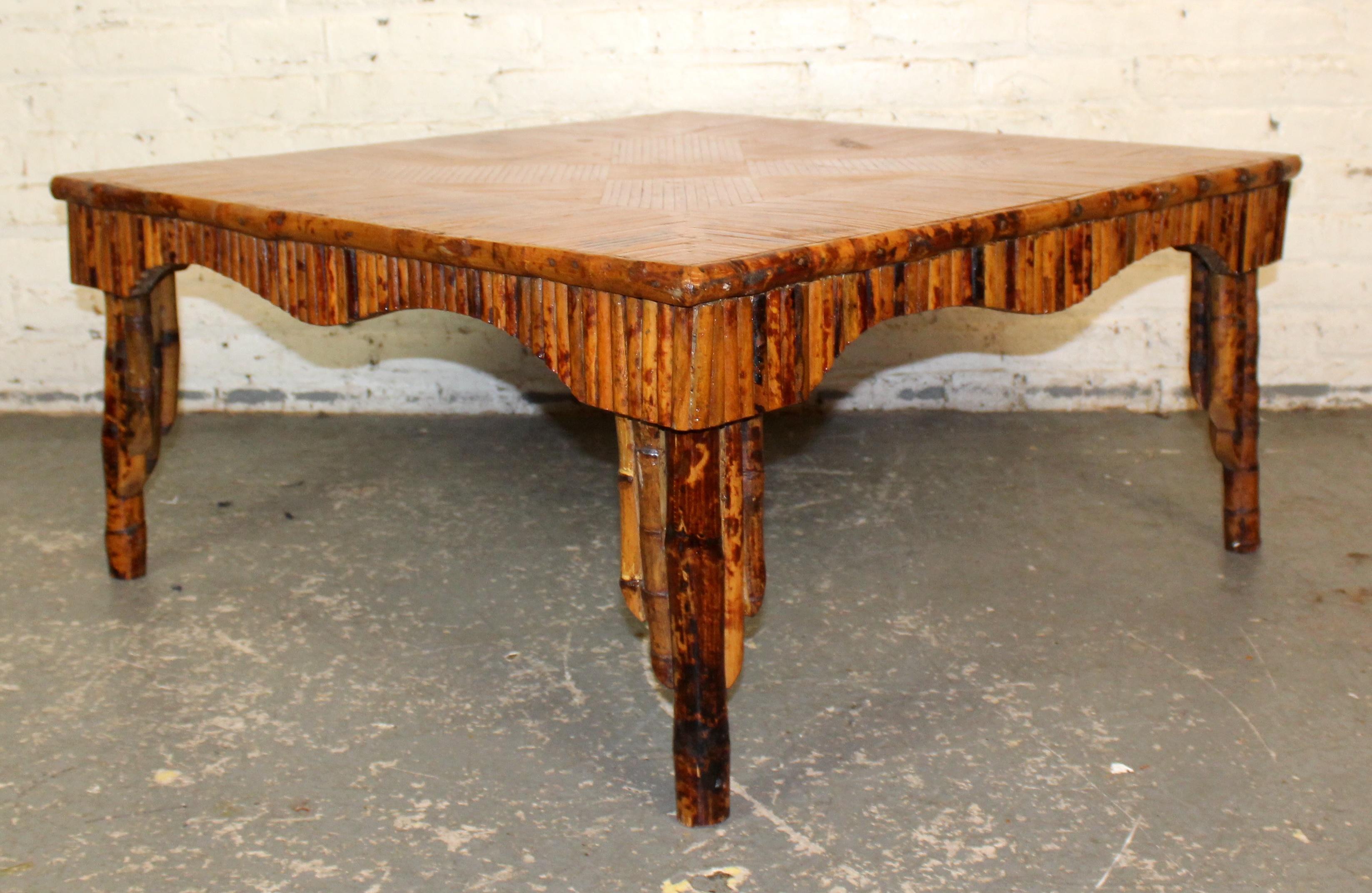 American Vintage Reeded Coffee Table in the Style of Thomas Molesworth For Sale