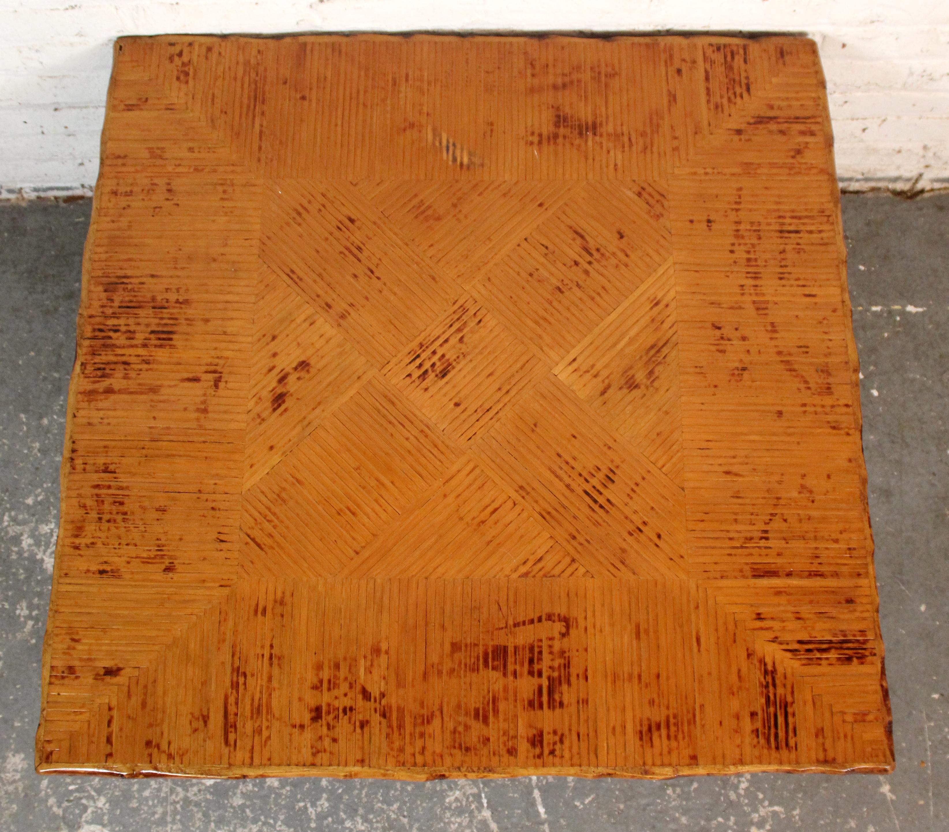 Mosaic Vintage Reeded Coffee Table in the Style of Thomas Molesworth For Sale